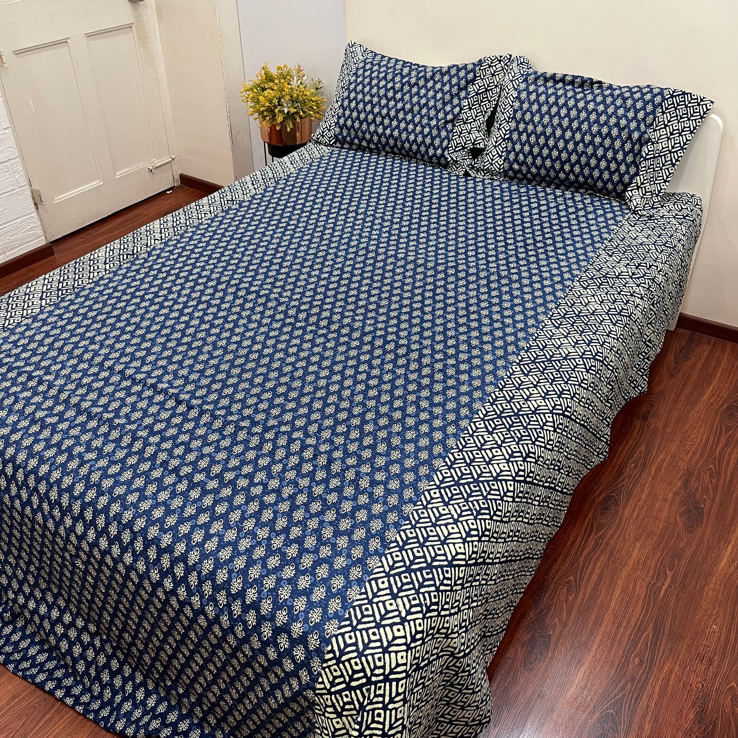 Timeless Royal Blue Ajrak Bedsheet