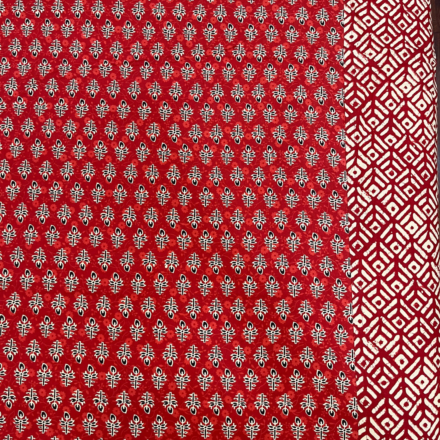 Timeless Crimson Red Ajrak Bedsheet