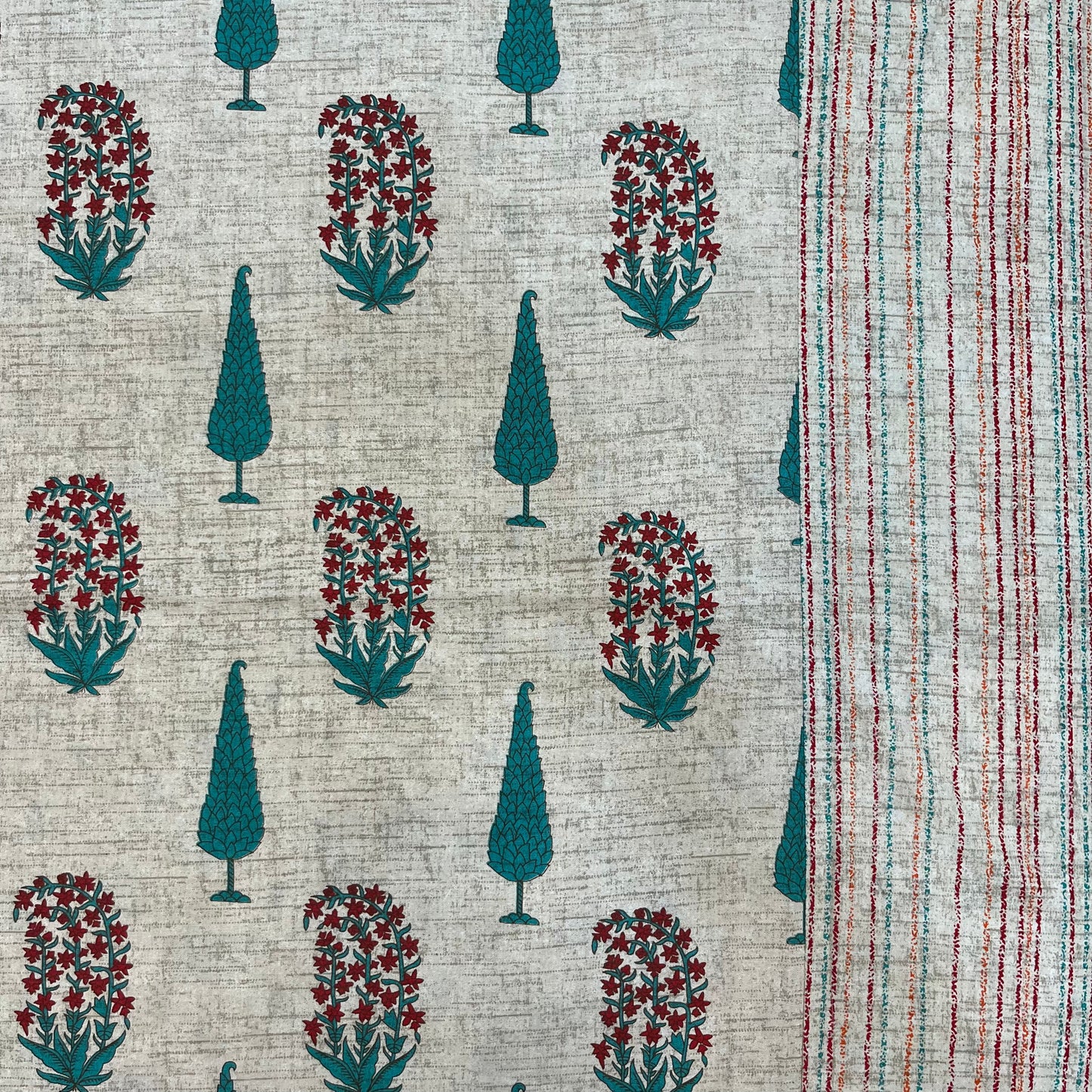 Timeless Green Floral Ajrak Bedsheet