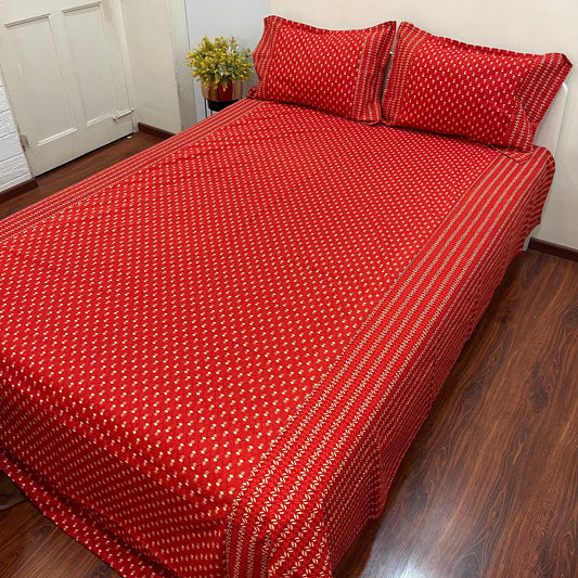 Timeless Red Ajrak Bedsheet