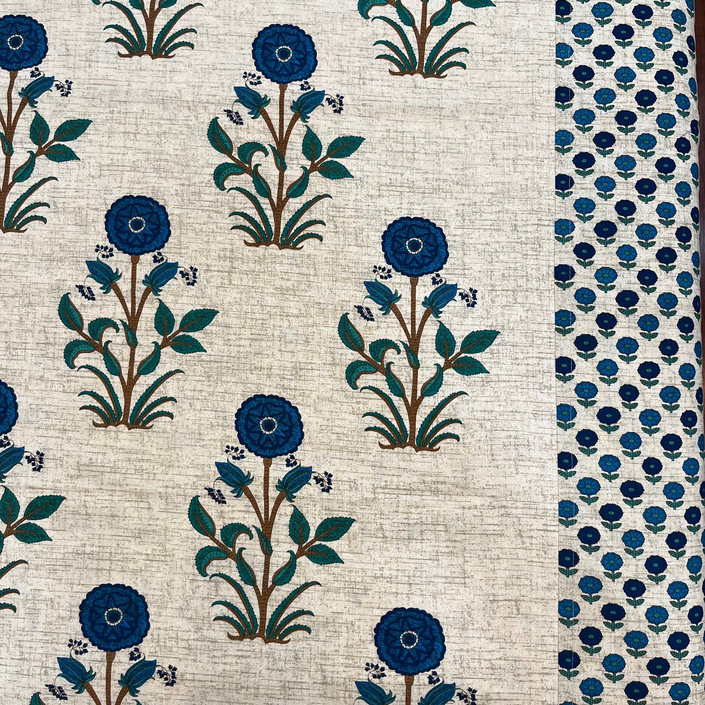 Timeless Floral Blue Ajrak Bedsheet