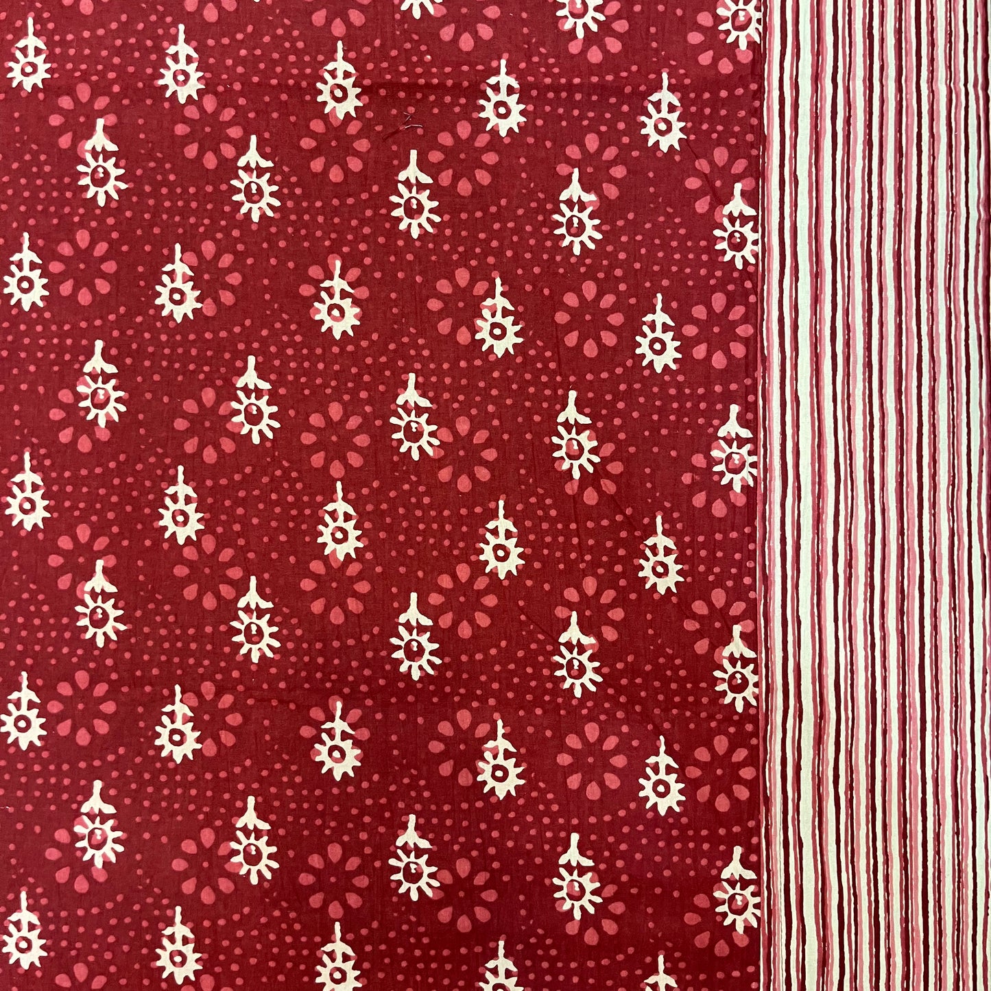 Timeless Cherry Red Ajrak Bedsheet