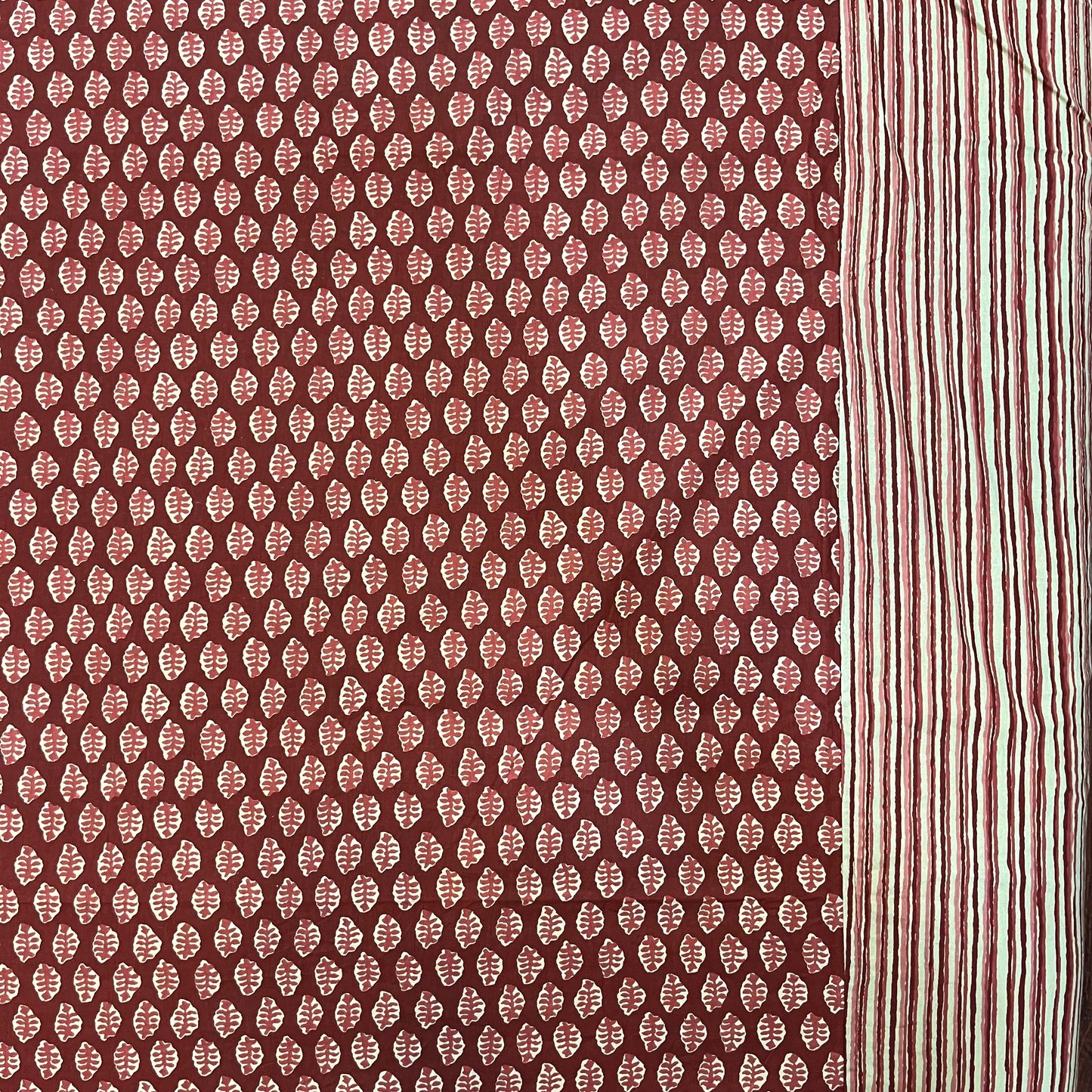 Berry Red Ajrak Bedsheet