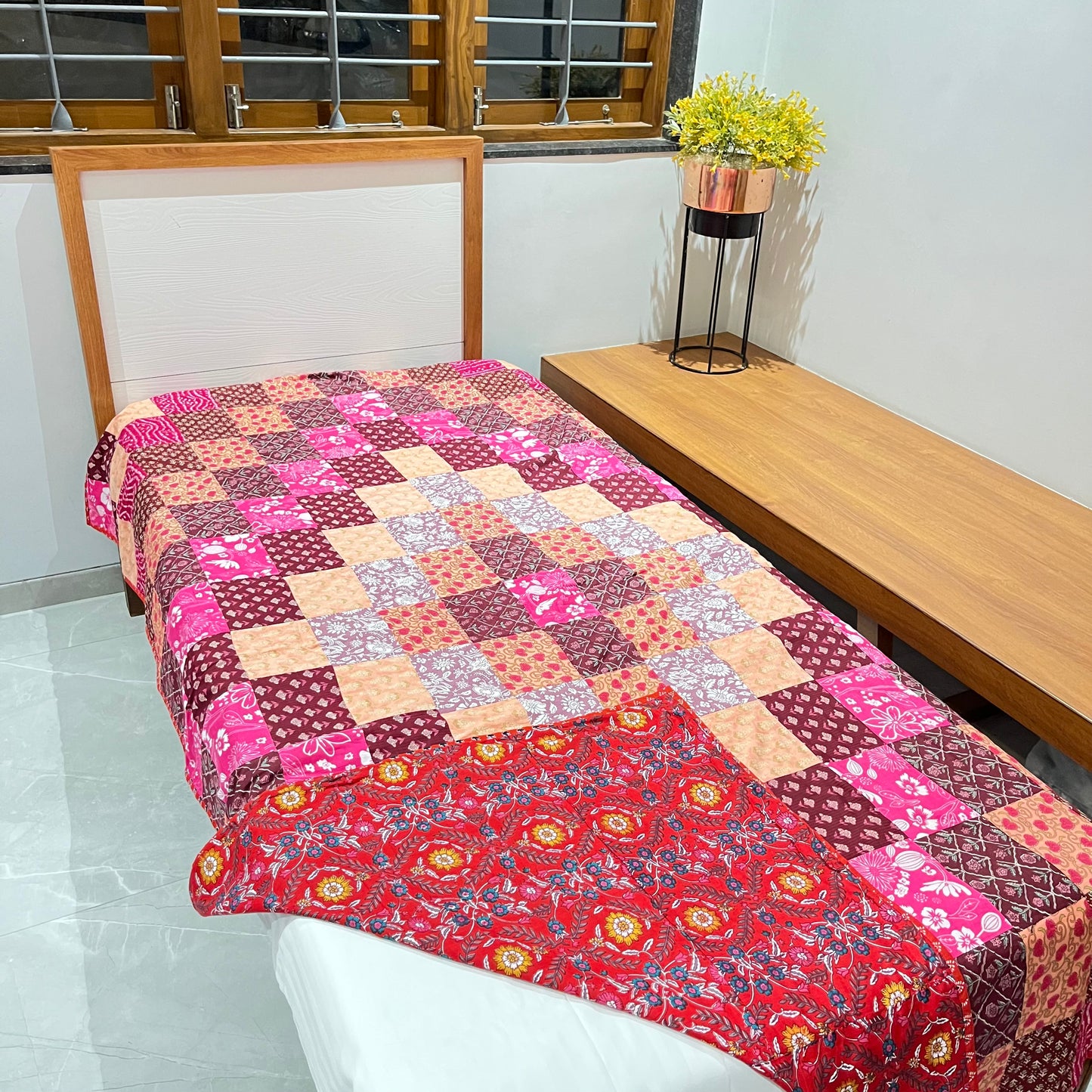 Hot Pink Mosaic Single Dohar