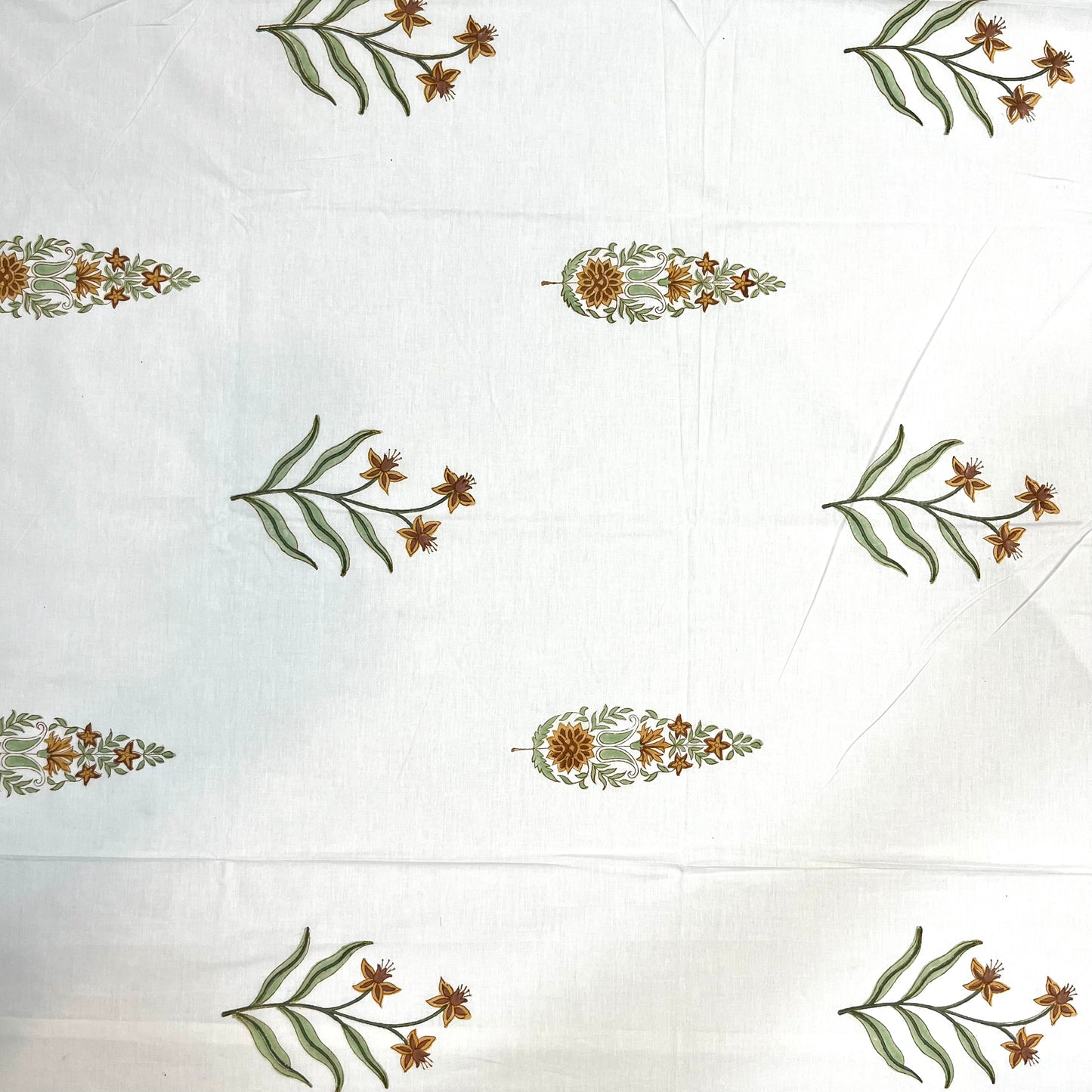 Artisanal Pine Block Print Bedsheet