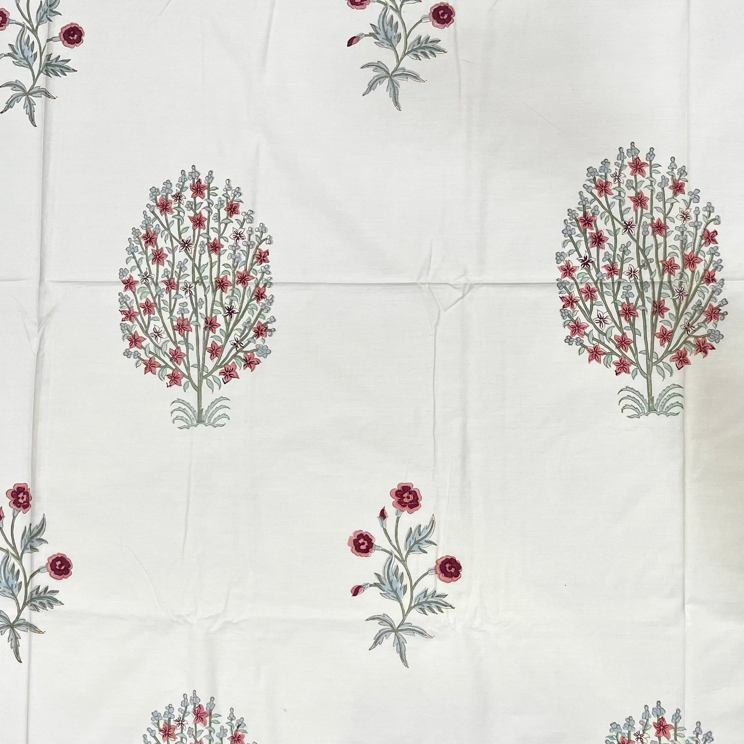 Artisanal Red Bliss Block Print Bedsheet