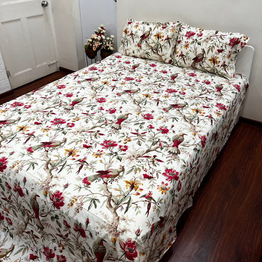 Anokhi Elegance Bird Floral Bedsheet