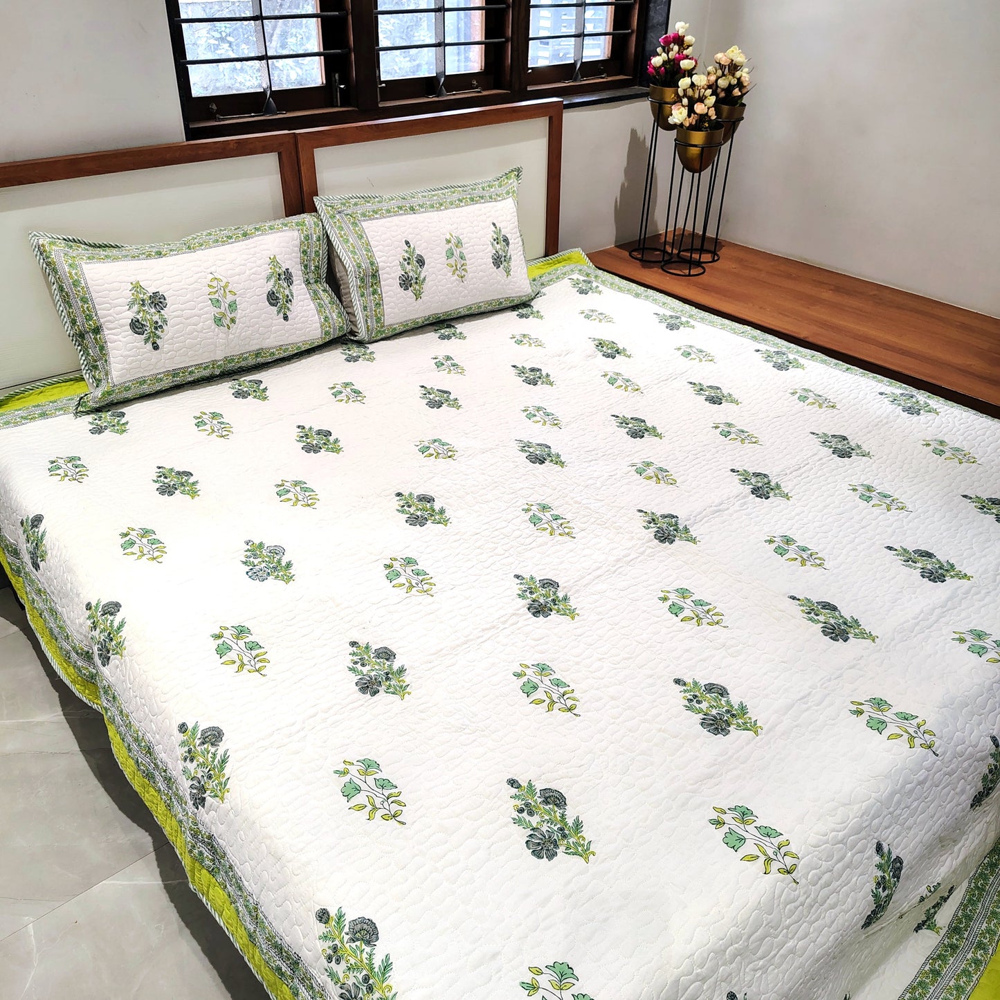 Floral Green Bedcover