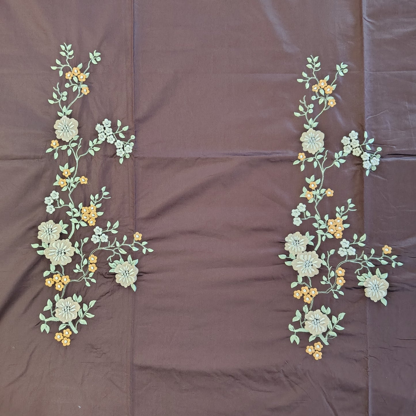 Dark Brown Embroidery Bedsheet