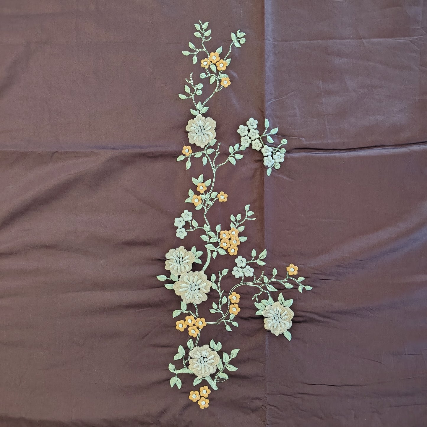 Dark Brown Embroidery Bedsheet