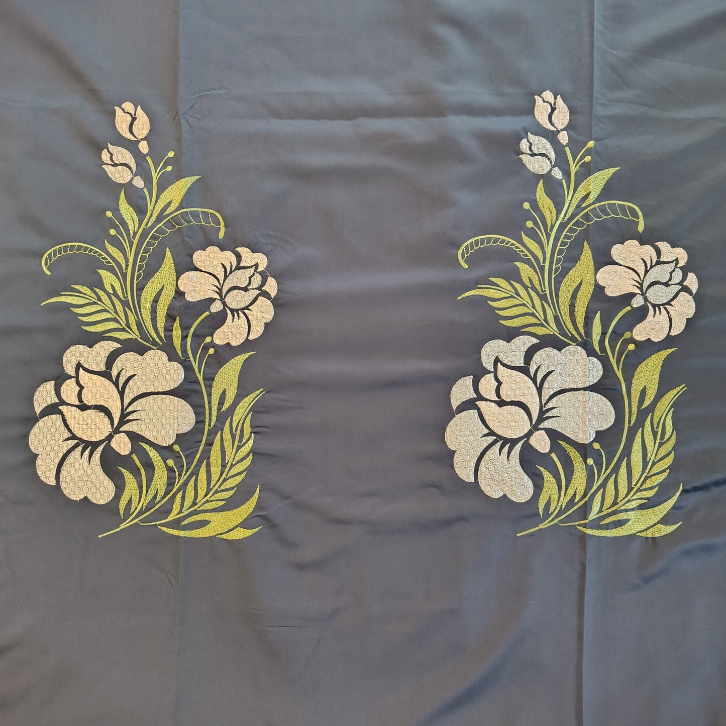 Dark Grey Embroidery Bedhseet