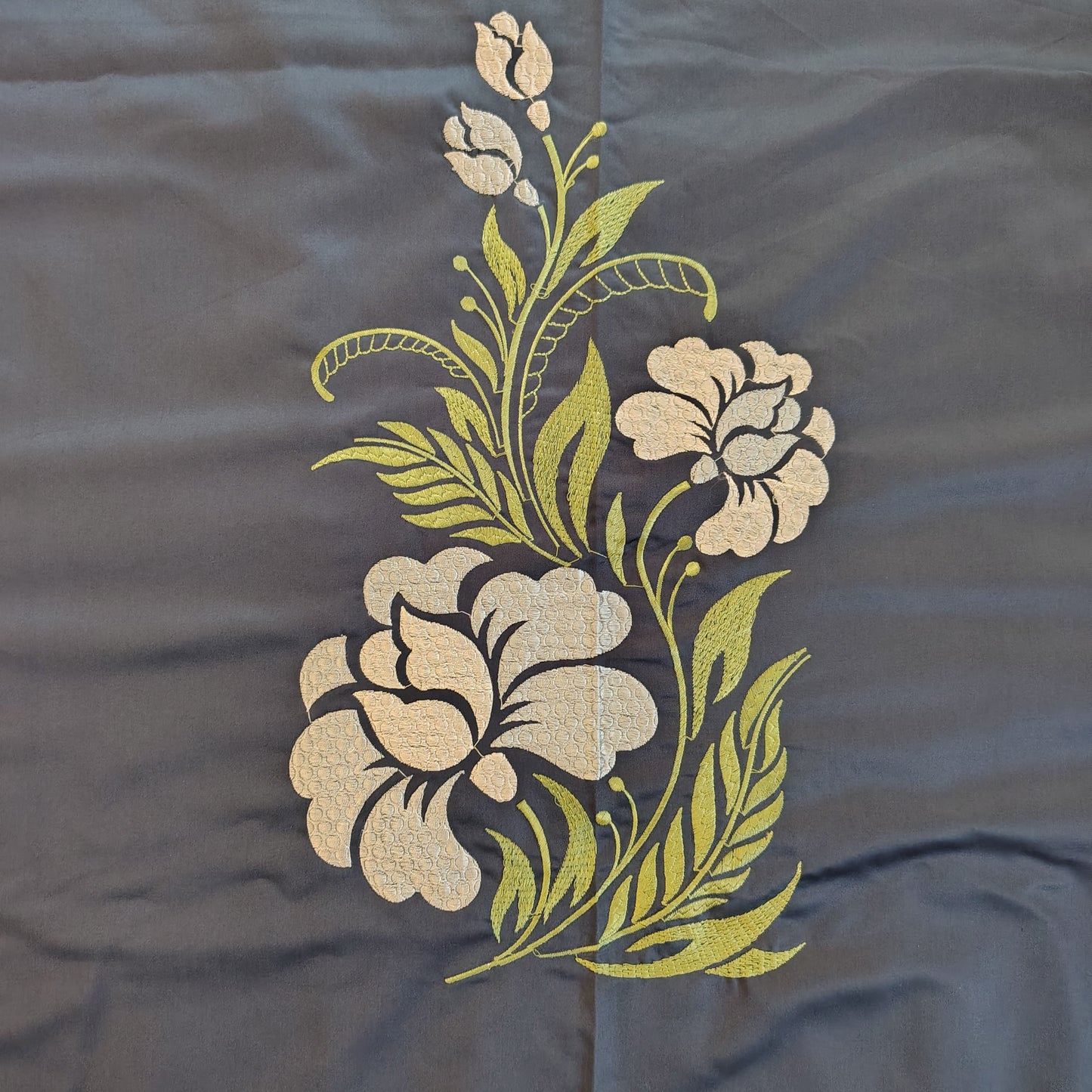 Dark Grey Embroidery Bedhseet