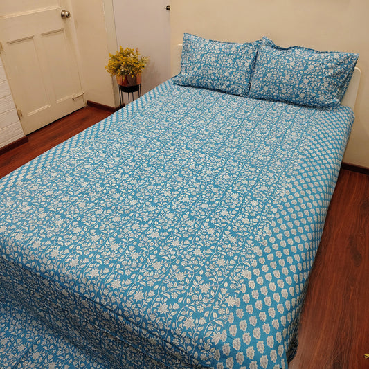 Blue Ajrak Bedsheet