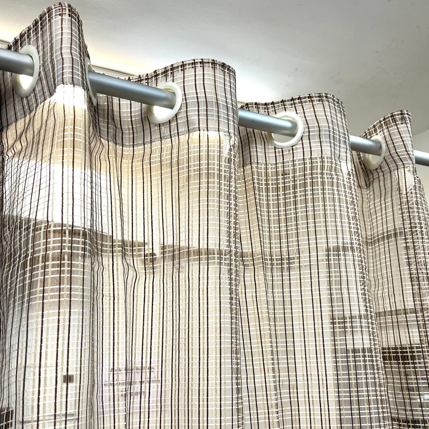 Checked Sheer Curtain