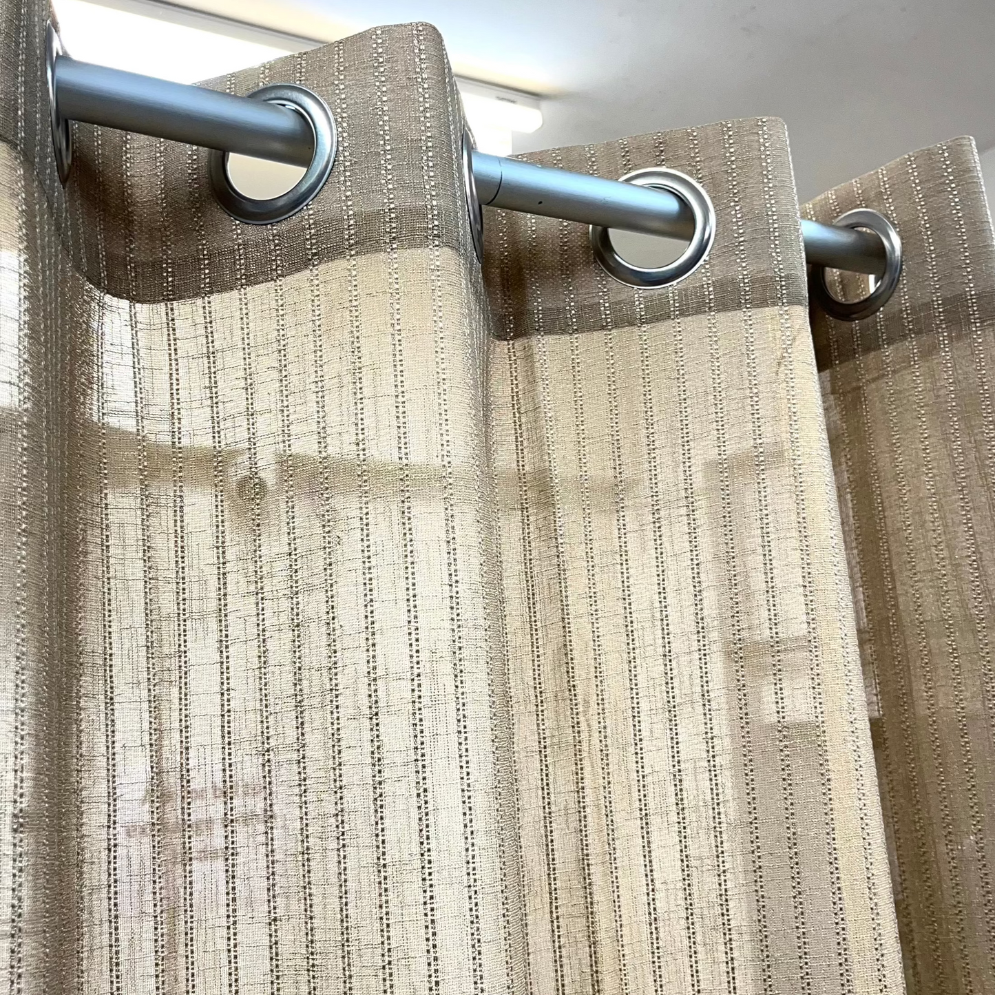 Golden Stripe Sheer Curtain