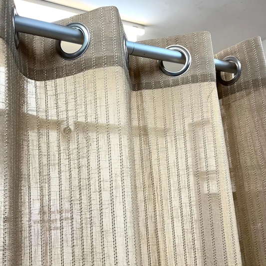 Golden Stripe Sheer Curtain
