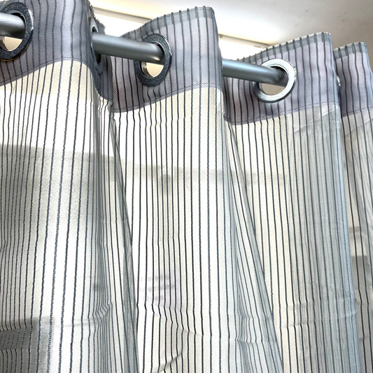 Gray Stripe Sheer Curtain