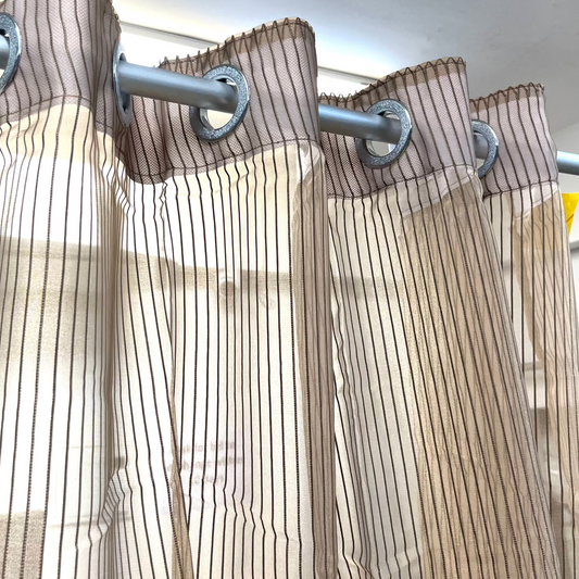 Brown Stripe Sheer Curtain