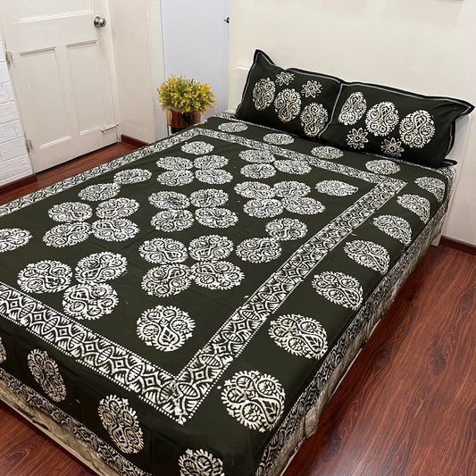 Batik Olive Green Bedsheet