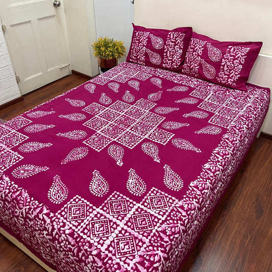 Batik Maroon Bedsheet