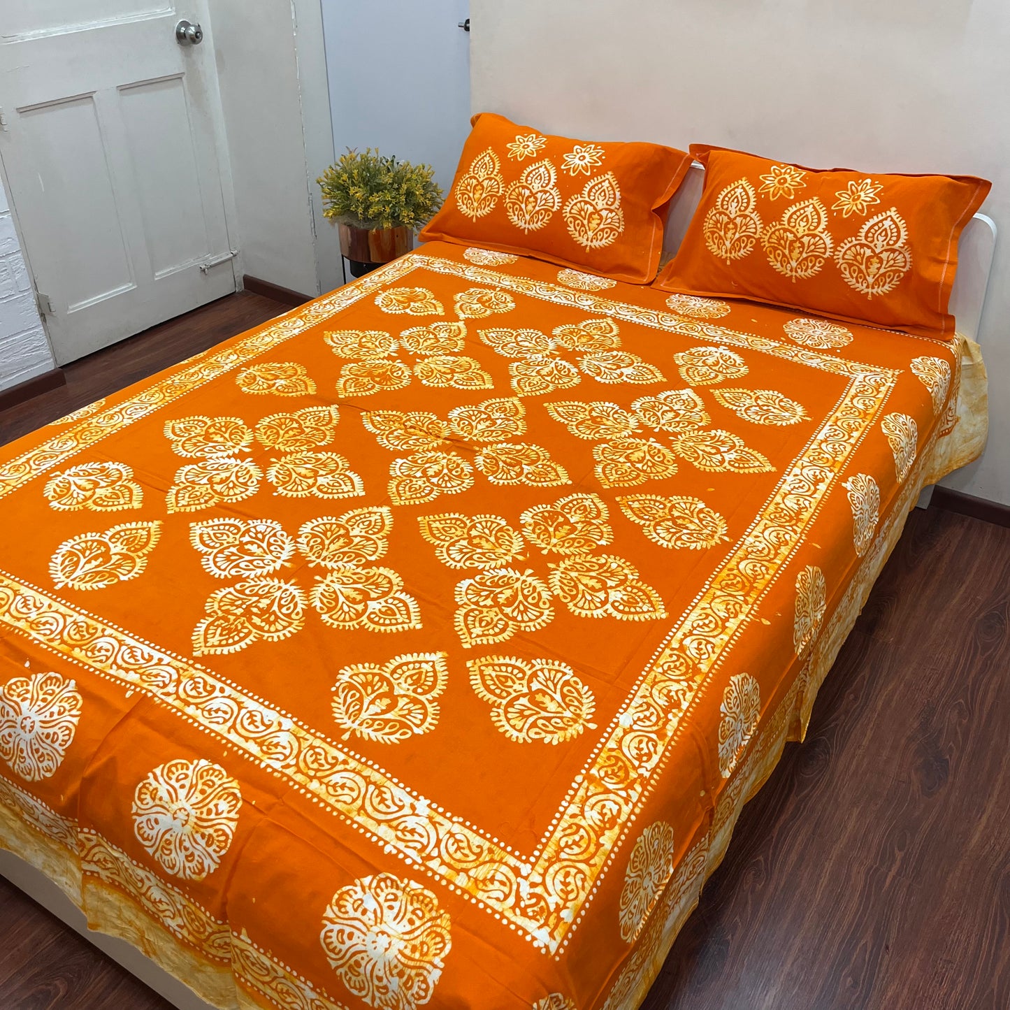 Batik Orange Bedsheet