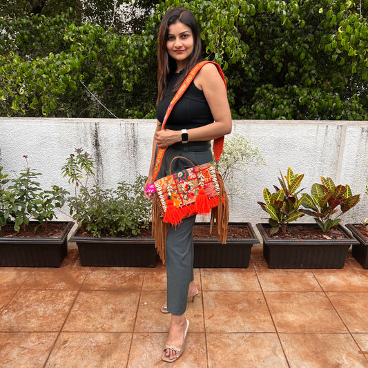 Orange Banjara Bag