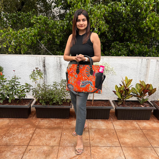 Smart and Sleek Orange Laptop Bag