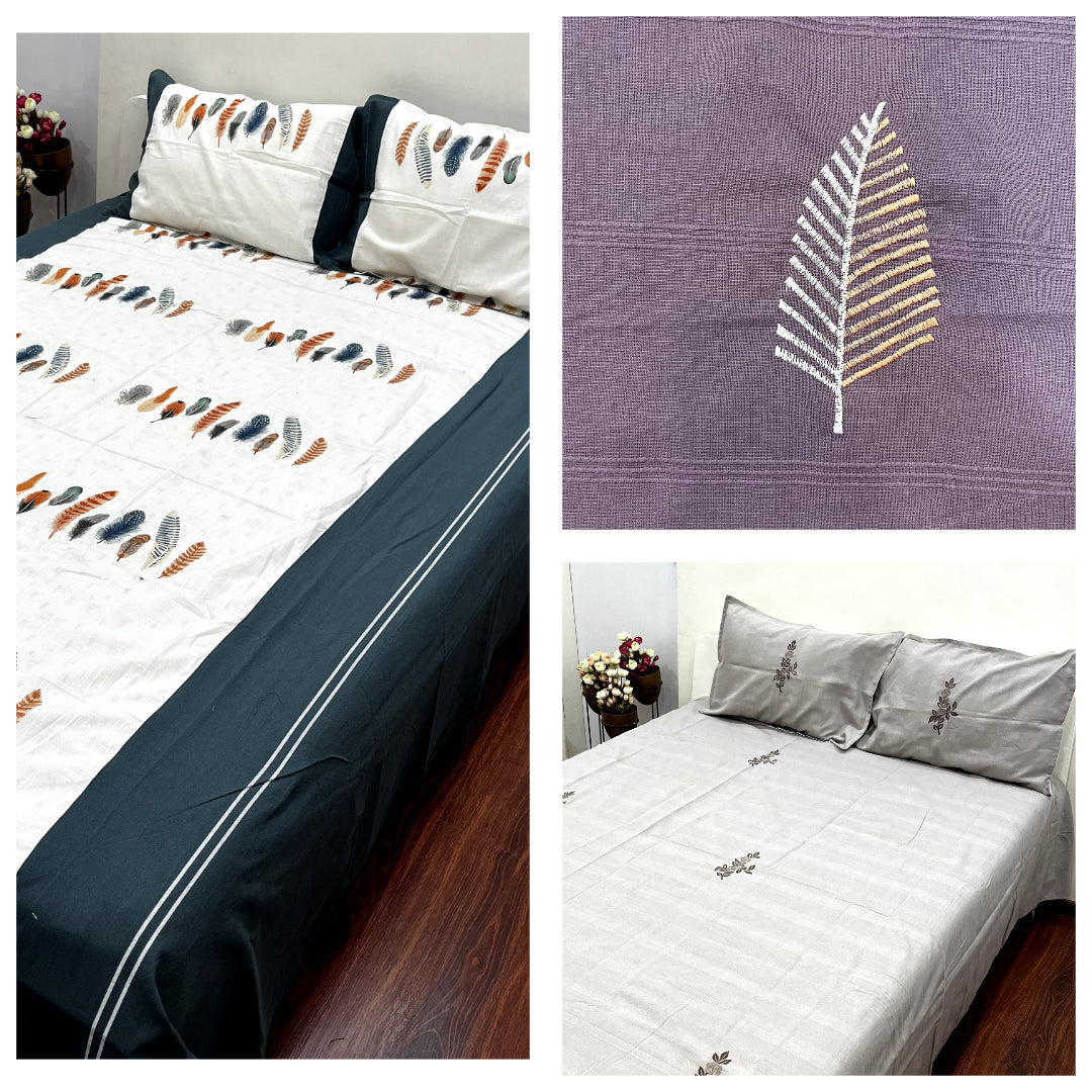 (DOUBLE) EMBROIDERED BEDCOVER : THE STITCHED SERENITY