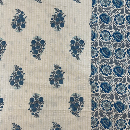Timeless Blue Floral Ajrak Bedsheet