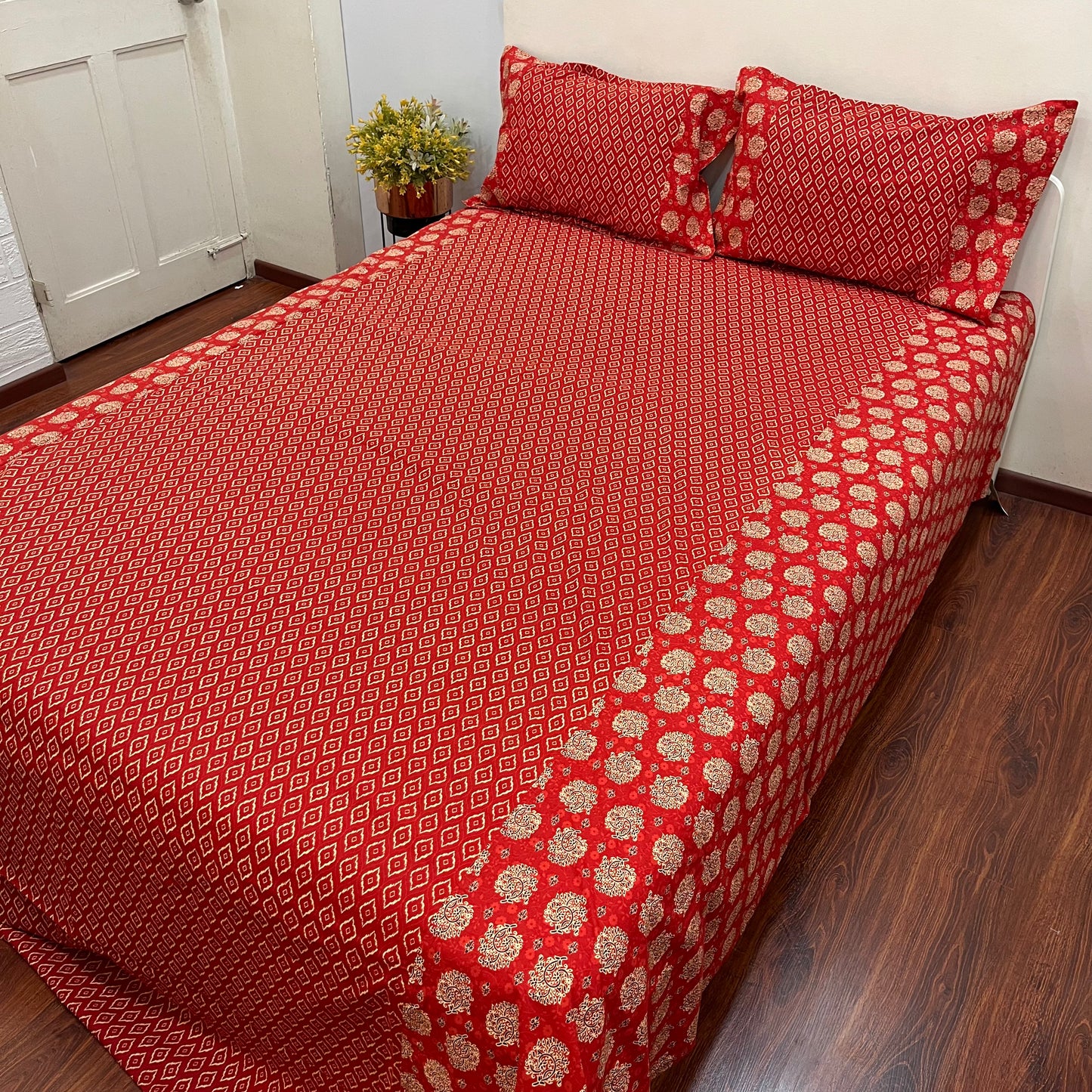 Timeless Red Ajrak Bedsheet