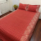Timeless Crimson Red Ajrak Bedsheet