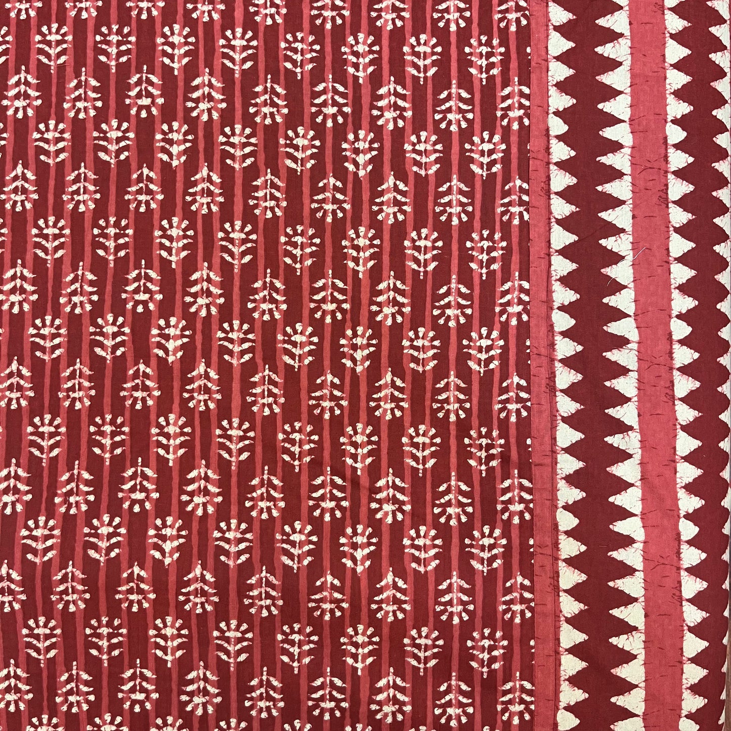 Timeless Ruby Red Ajrak Bedsheet