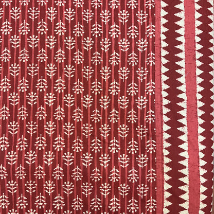 Timeless Ruby Red Ajrak Bedsheet