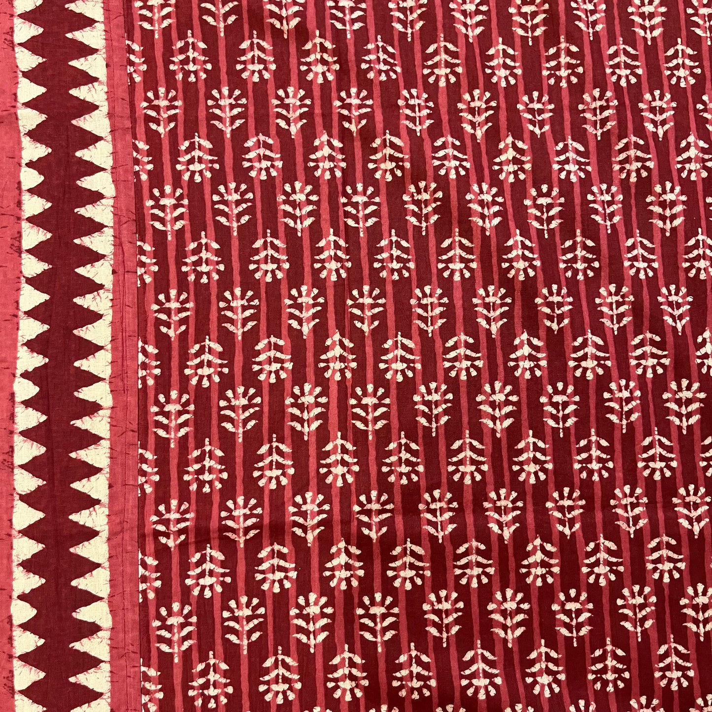 Timeless Ruby Red Ajrak Bedsheet