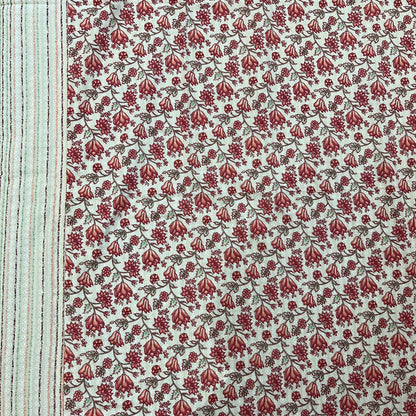 Timeless Red Floral Ajrak Bedsheet