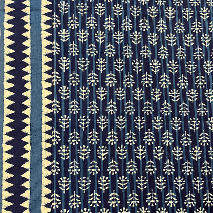 Timeless Denim Blue Ajrak Bedsheet