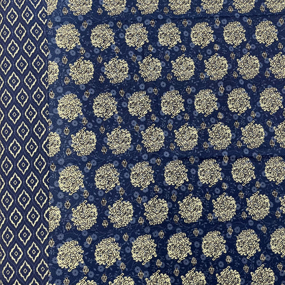 Timeless Berry Blue Ajrak Bedsheet