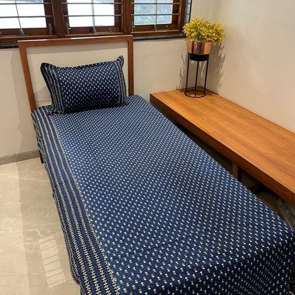 Timeless Dark Blue Ajrak Bedsheets