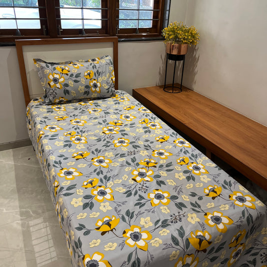 Glace Cotton Yellow Bedsheet