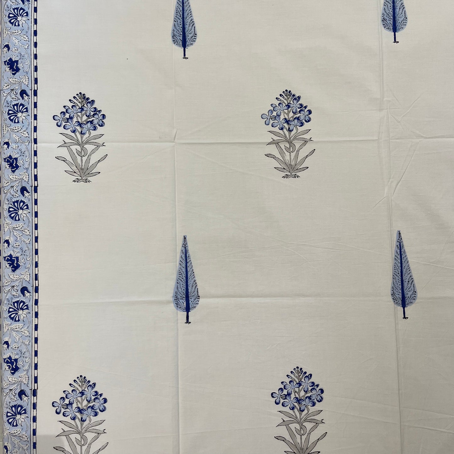 Artisanal Blue Block Print Bedsheet