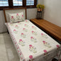 Artisanal Pink Lilly Block Print Bedsheet