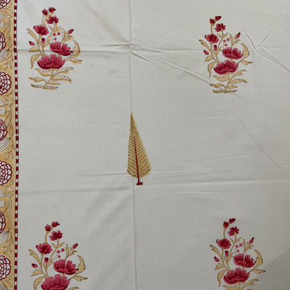 Artisanal Pine Block Print Bedsheet