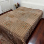 Printed Brown Mosaic Kantha Bedcover