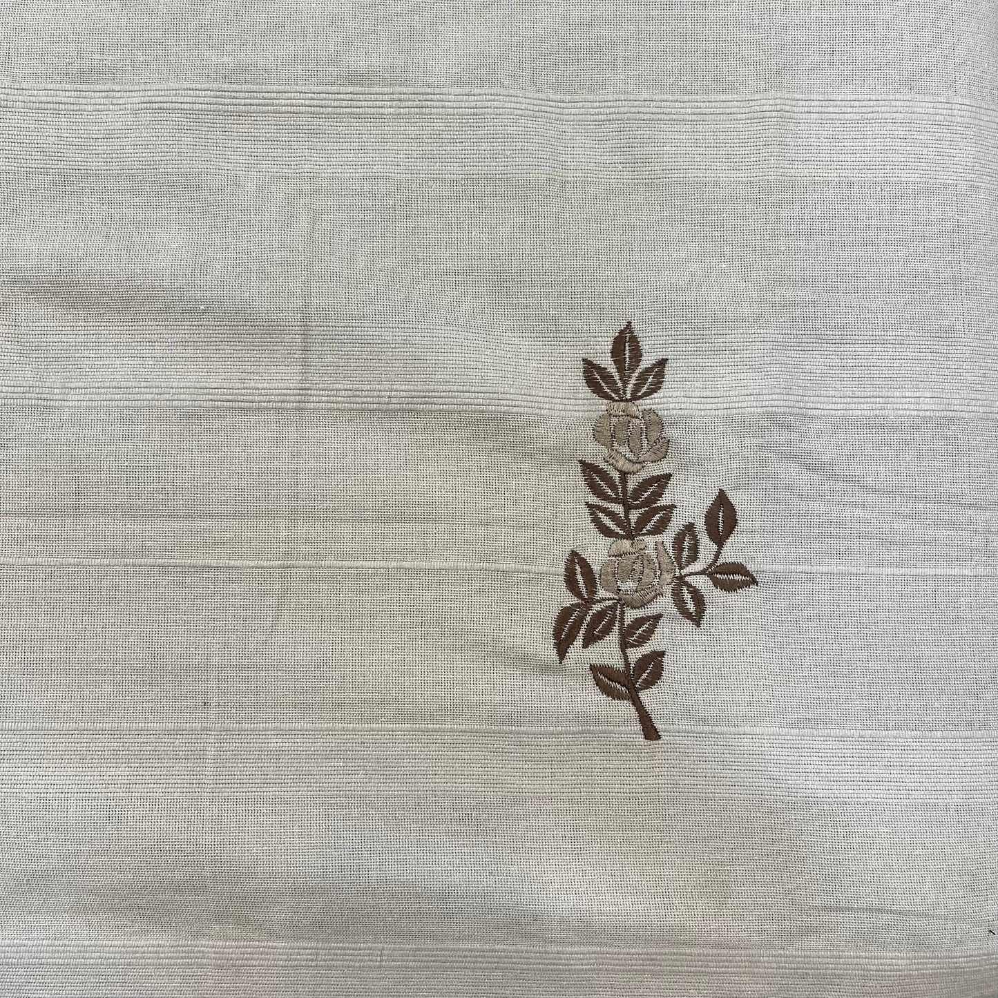 Embroidered Grey Floral Bedcover