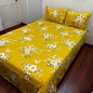 Yellow Floral Printed Bedsheet