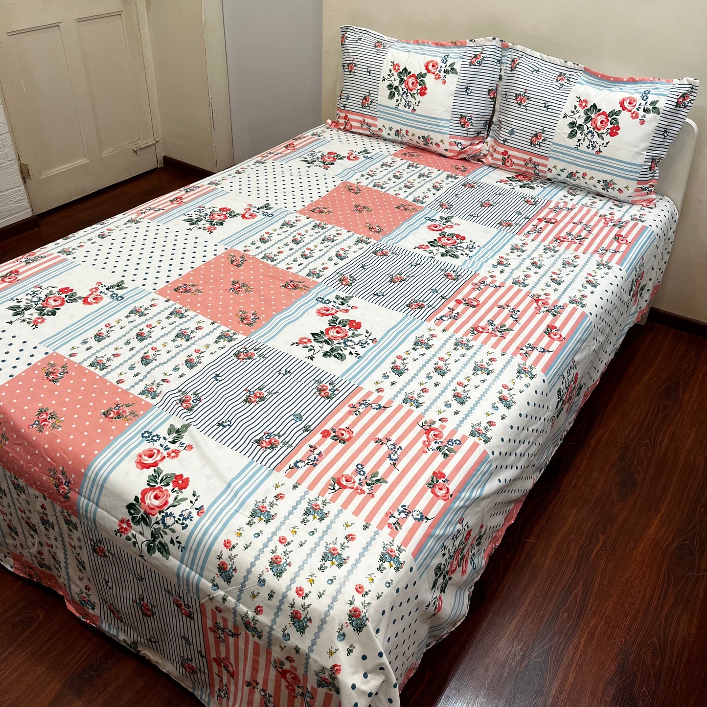 Vibrant Floral Printed Bedsheet