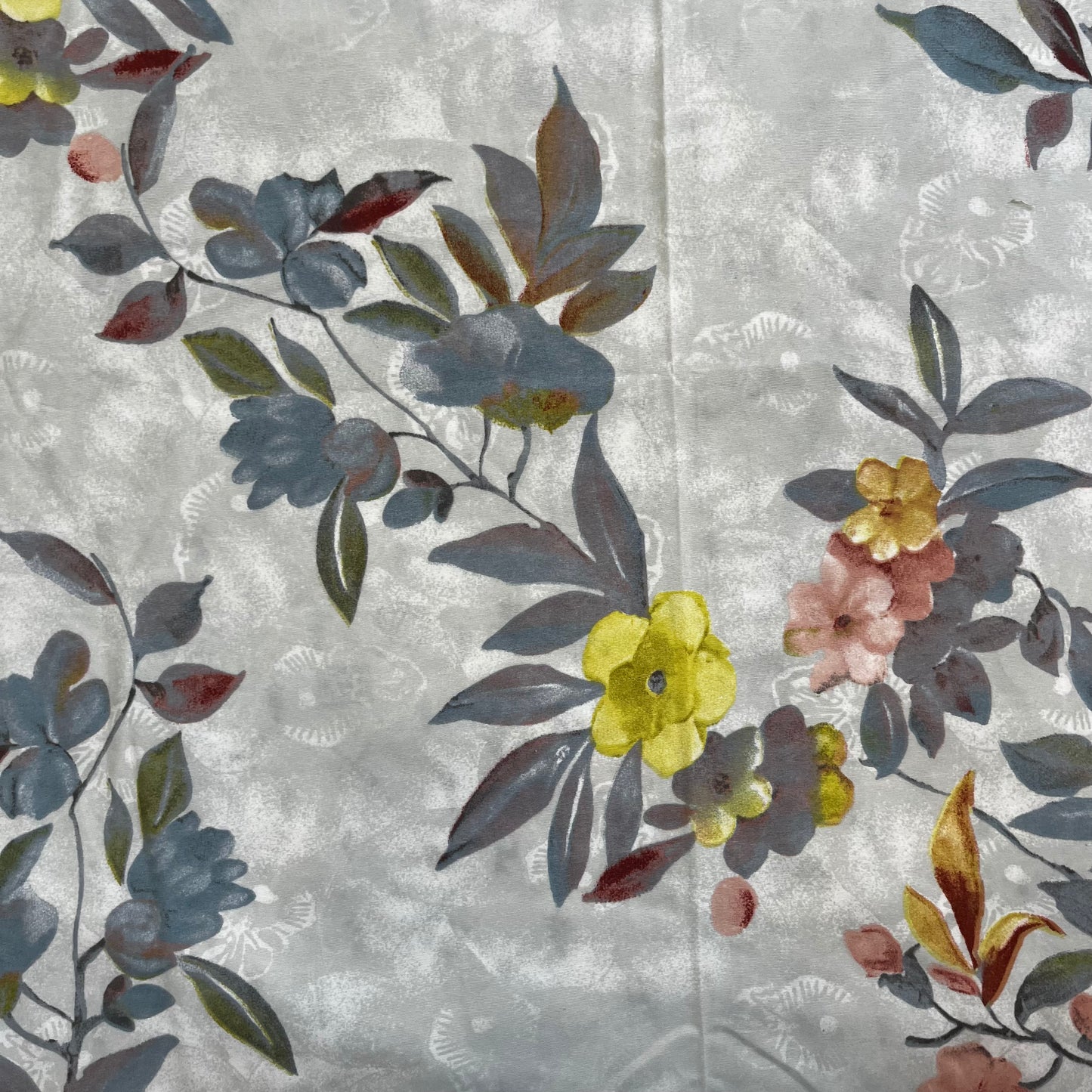 Grey Floral Printed Bedsheet