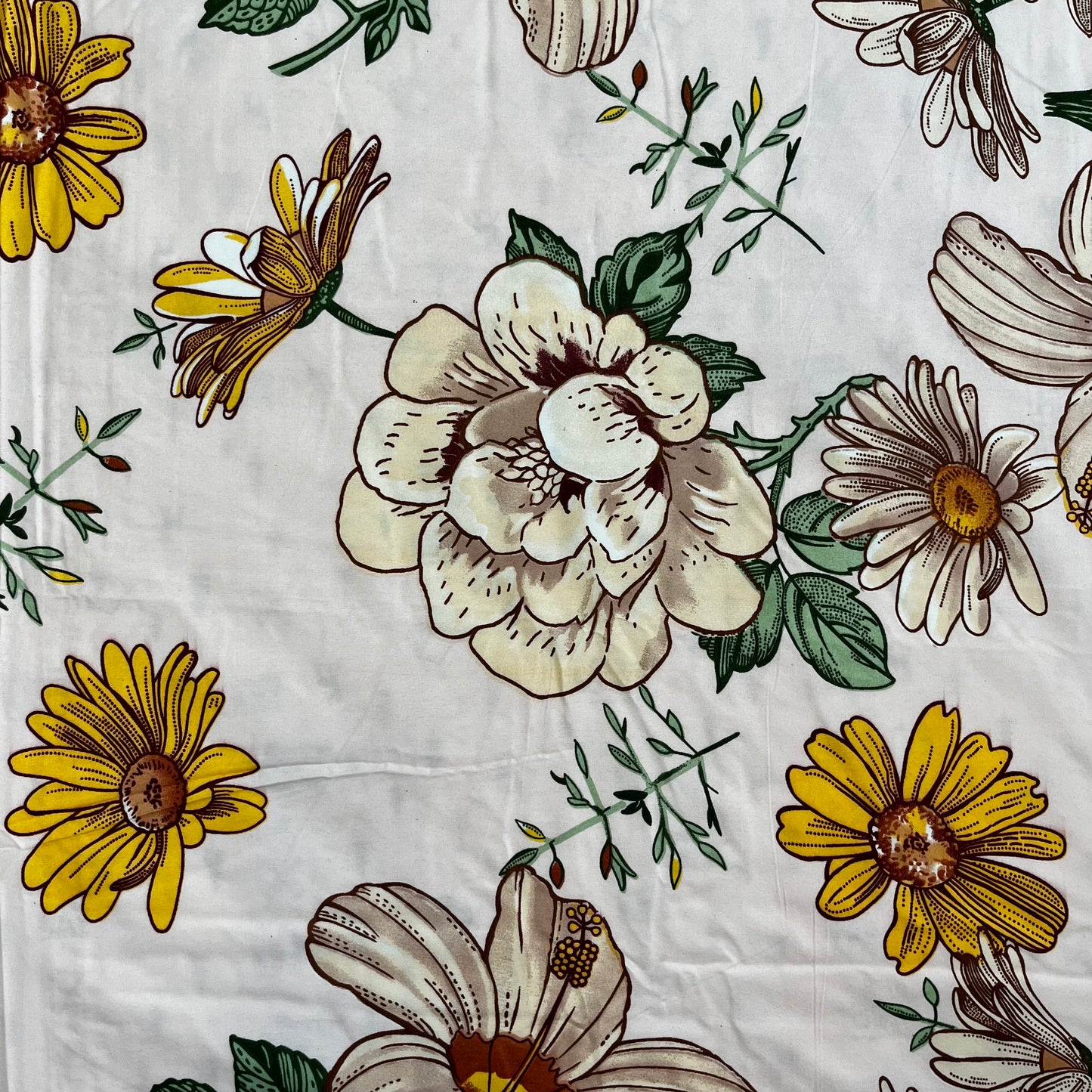 Brown Floral Printed Bedsheet