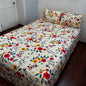 Red Floral Printed Bedsheet