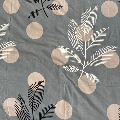 Grey Leaves Printed Bedsheet